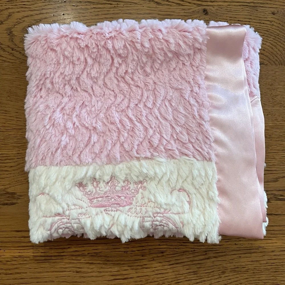 Baby Phat Pink Plush Satin Baby Blanket